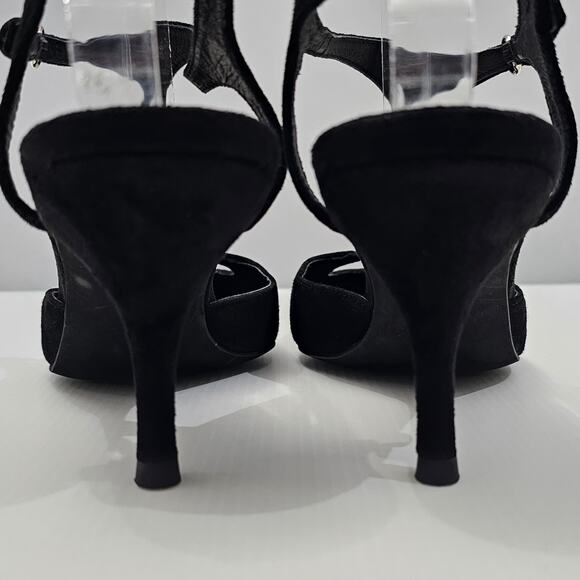 NEW Jeffrey Campbell Petit Pumps Womens 10 Black Suede Kitten Heel Pointed Toe - Picture 9 of 13